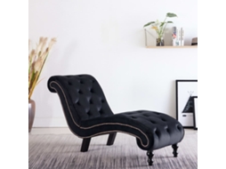 Vidaxl Chaise Longue Em Veludo Preto
