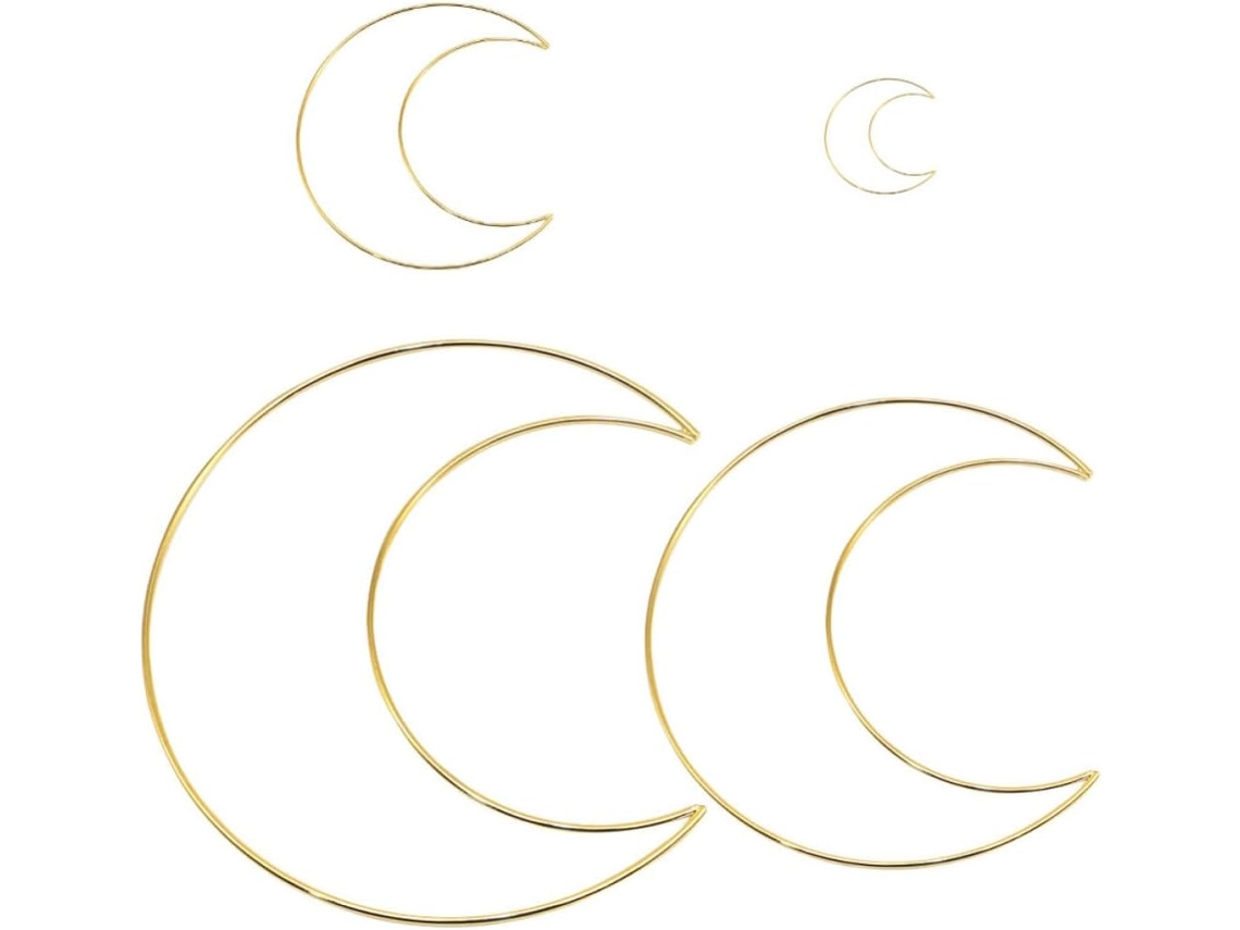Conjunto De 12 Anéis De Lua Em Ferro Dourado Para Fazer Você Mesmo