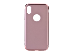 Capa de Telefone para iPhone X, PC, com acabamento dourado rosa, antichoque
