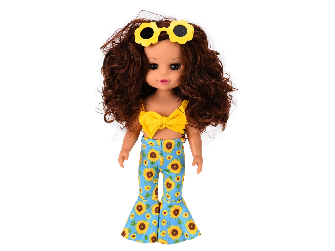 Mali boneca Menina Bonita 35cm Vinil Cute Presente Natal Decoração Infantil Sunflower