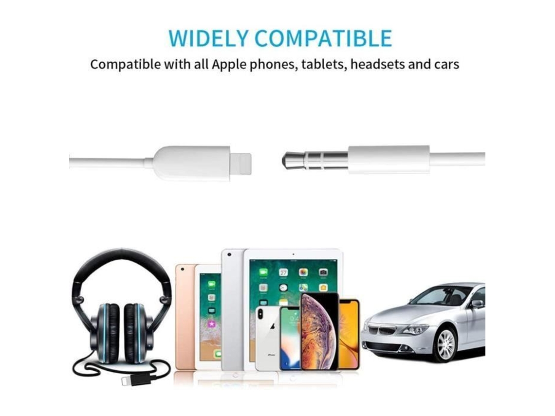 Cabo Adaptador de Lightning para Jack de 3 5 Mm para Apple 13 Cabo Plug And Play para Fones de Ouvido … PH26