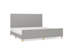 Estrutura de Cama sem Colchão 200x200 Cm Tecido Cinzento claro MAISON EXCLUSIVE