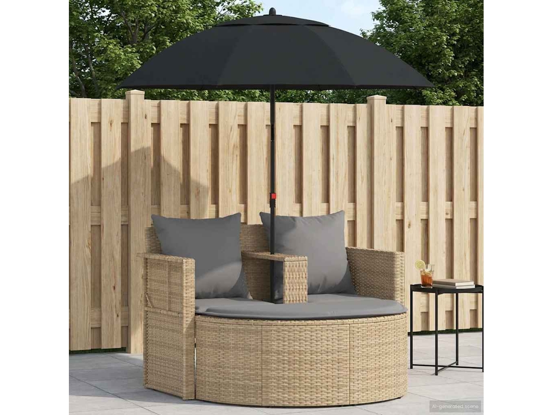 Vidaxl Sofá De Jardim 8 Unid. Vime Pe Bege E Cinza Claro