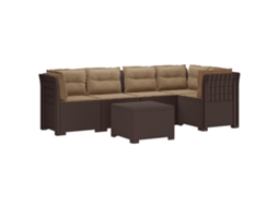 Maison Exclusive - Sofá De Jardim De 5 Pessoas Com Almofadas Visual De Rattan Pp