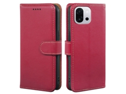 Capa De Couro Com Bloqueio Rfid E Fecho Magnético Para Oneplus 13t 5g, Textura De Lichia, Vermelha