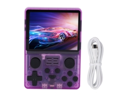 Console de Jogos Portátil Roxo Transparente Rgb20s Mini Arcade 128g EOOCOO (dois Joysticks 3,5 Polegadas)