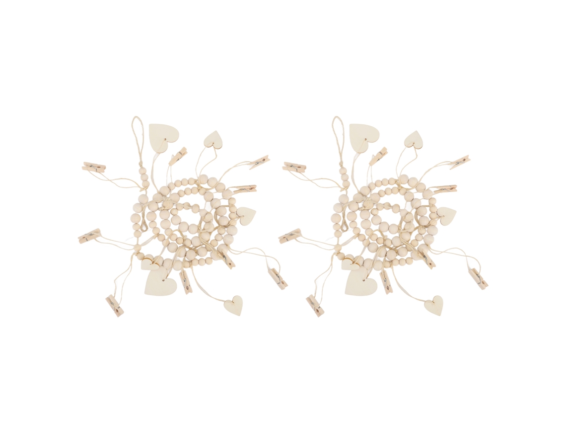 Guirlanda De Contas Madeira Decorativa Rustica 2pcs