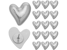 Conjunto Shineofi com 30 alfinetes decorativos de parede e para dores em formato de coração, estampados, resistentes ao desgaste, organizados ou