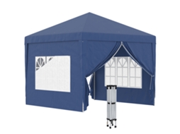 Tenda de Jardim com Paredes Laterais Amovíveis, Janelas, Porta com Zíper, Bolsa de Transporte 295x295x195, azul S/MARCA