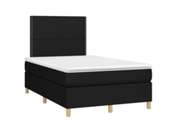 Cama Boxspring com Colchão 120x190 Cm Tecido Preto MAISON EXCLUSIVE