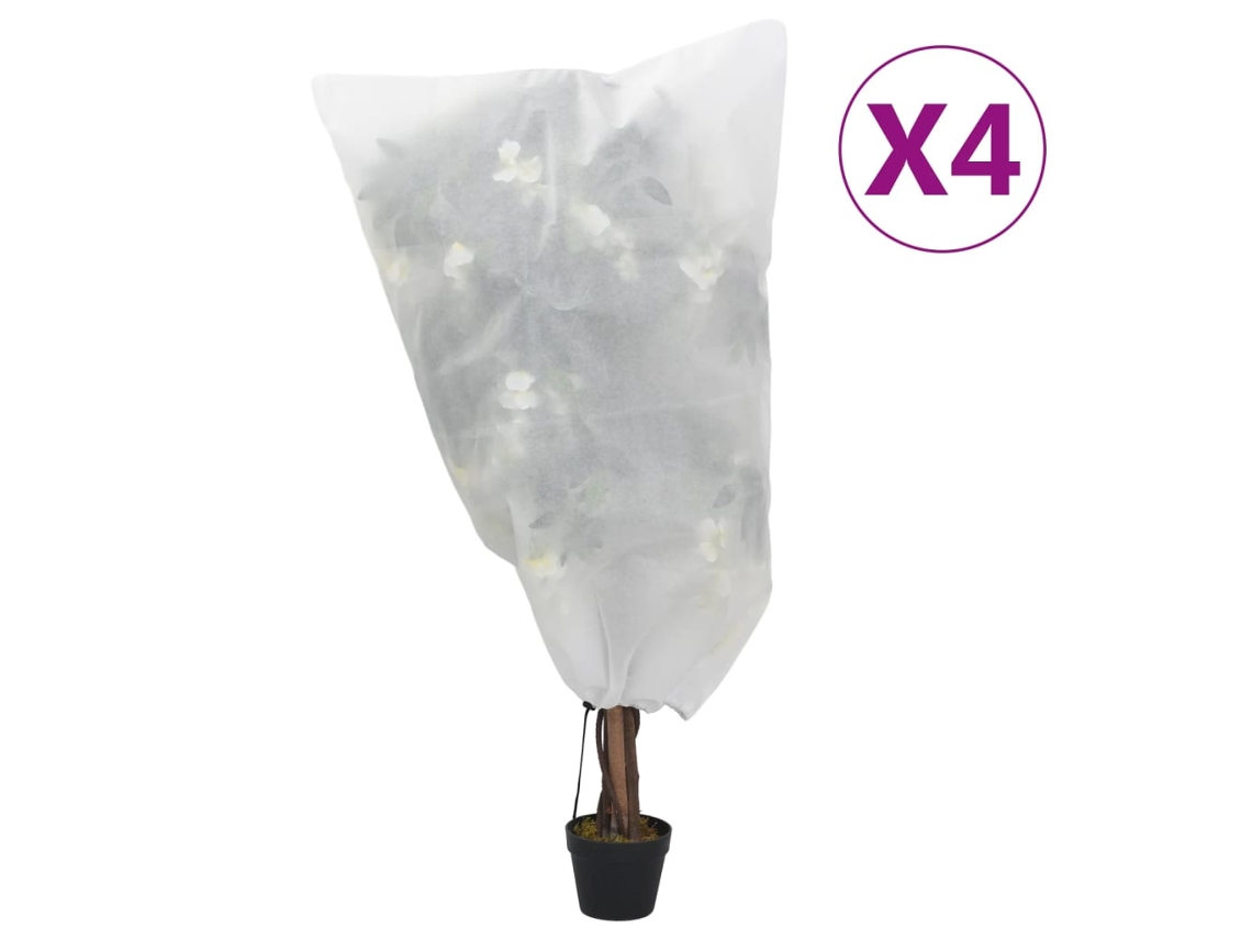 Vidaxl Coberturas Para Plantas Com Cordão 4 Pcs 70 G/m² 0,8x1 M