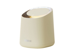 Mini Lixeira de Contador com Tampa de Pressão Plástico para Banheiro Quarto Sala Branco Crema