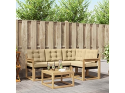 Vidaxl Conjunto De Sofás Para Exterior 5 Unid. Branco E Bege
