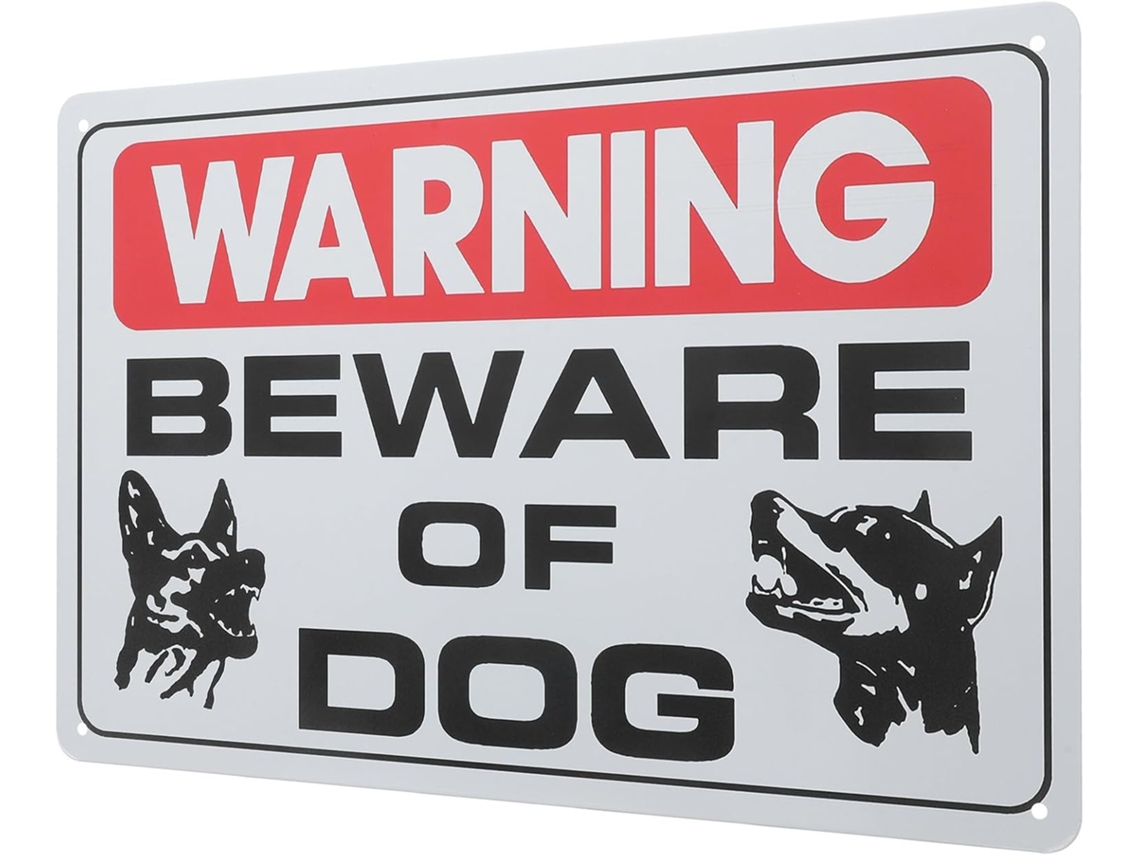 Placa de Aviso Vintage "cuidado com o Cão" Feita de Ferro com Fácil Montagem. Versátil, para Jardim, Pátio e Janelas, CHABERLU