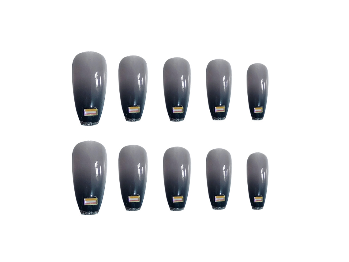Unhas Postiças Francesinhas Glossy Ombre 24pcs Extra Long Falso Dedos Bailarina Unhas Postiças