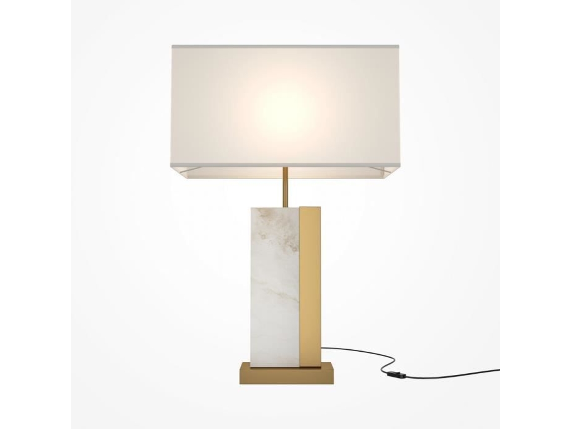 Maytoni Bianco Candeeiro De Mesa Moderno Com Abajur De Latão E27