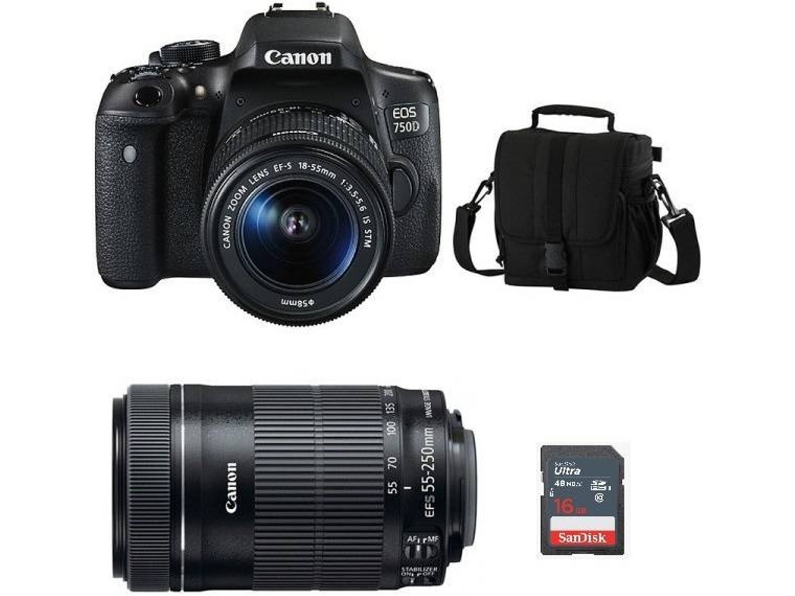 Kit Máquina Fotográfica CANON EOS 750D + EF-S 18-55mm F3.5-5.6 IS