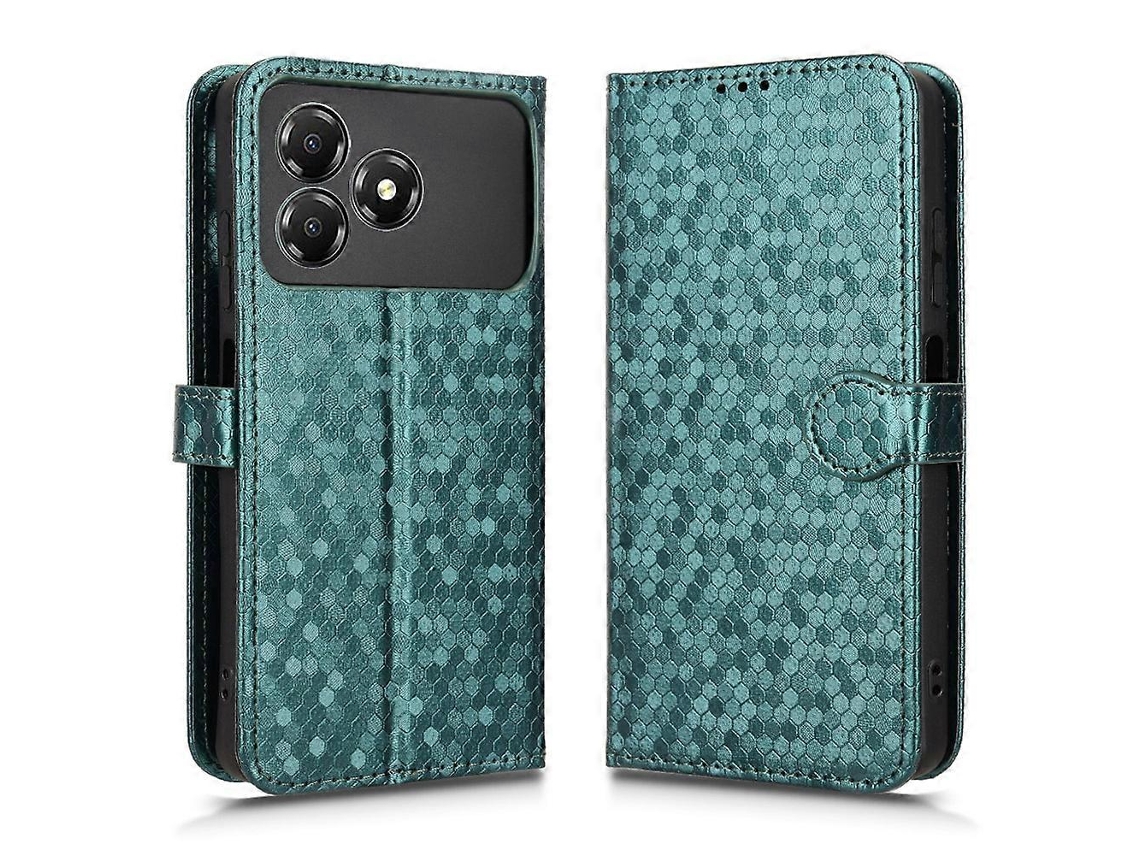 Capa Tipo Carteira Tkdaddy Para Zte Blade A36 Com Estampa De Bolinhas E Couro Sintético, Capa Para Celular Com Alça De Pulso, Verde