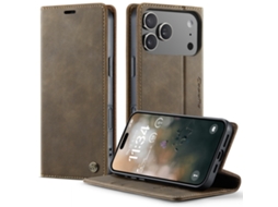 Capa Para Celular Com Função Folio Compatível Com Iphone 17 Pro Max – Design Em Couro Vintage Com Suporte E Proteção Para A Câmera.