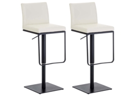 Conjunto de 2 bancos de bar em pele Panamá creme/preto CLP