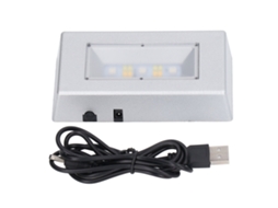 Base de Exibição Led Retangular Prata Multimodo com Cabo Usb para Jóias e Cristais