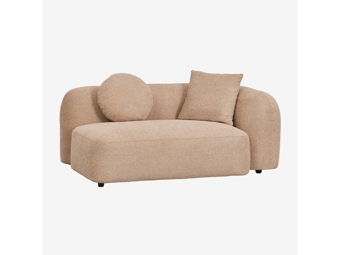 Sklum Módulo De Canto Direito De 2 Lugares Para Sofá Modular Em Chenille Coco Poliéster                       Chenille Espesso Latte Marrom