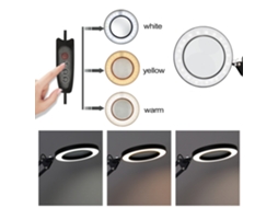 Lupa de Mesa 5x com Luz LED Ajustável, Base Giratória 360° e Alimentação USB | S/MARCA