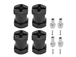 4pcs Espaçadores Hexagonais De Roda Rc 12mm Extensões De Hub Universal 17mm Preto Para Carros Controle Remoto