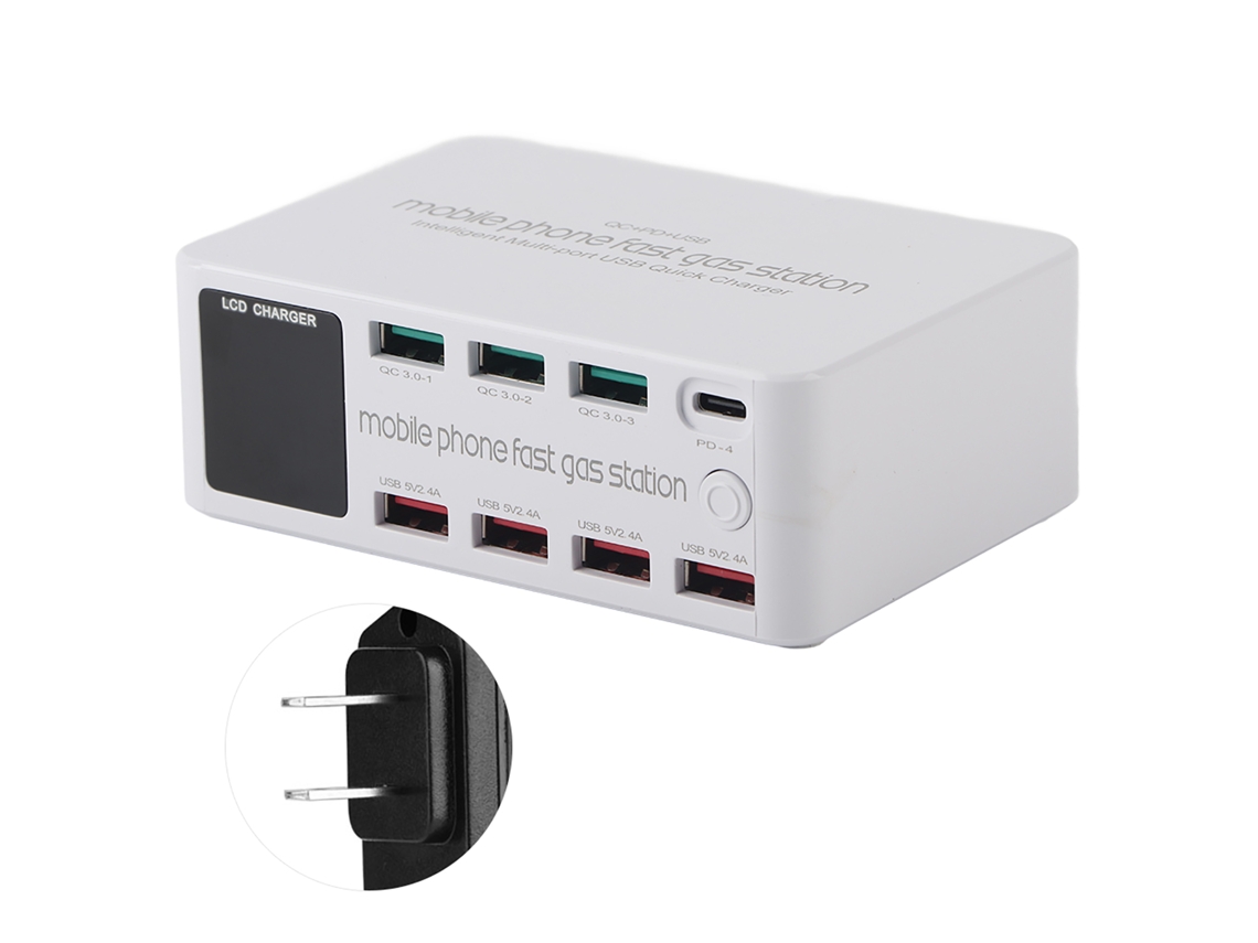 Suporte para Tomada Inteligente EOOCOO com carregamento USB 8 em 1