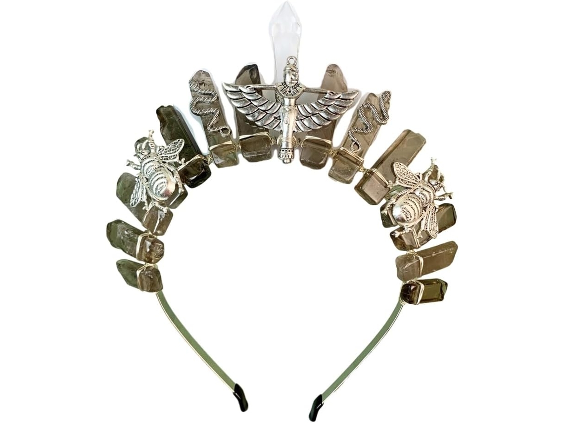Tiara SFUSHOS em Estilo Barroco, Quartzo Natural, para Meninas
