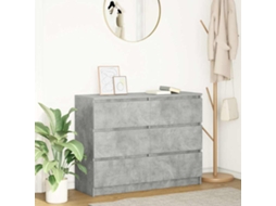 Vidaxl Aparador 100x35x76 Cm Derivados De Madeira Cinzento Cimento