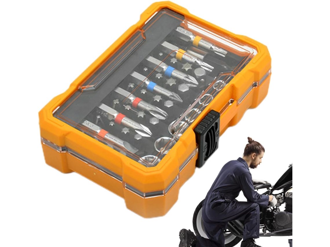 Conjunto De 50 Peças De Bits Magnéticos De Aço - Com Pontas E Estojo