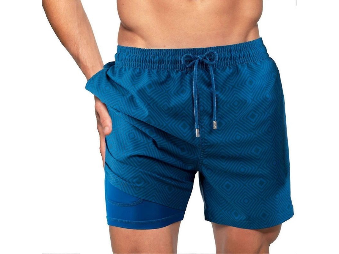 Bermudas De Praia Masculinas Com Cintura Elástica E Cordão Ajustável, Material Durável E Secagem Rápida 13