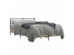 Bed Frame, Bed Frames Vidaxl Marrom Madeira Processada (140 X 200 Cm)