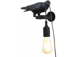 Lâmpada De Parede Em Resina Design Pássaro - Preto