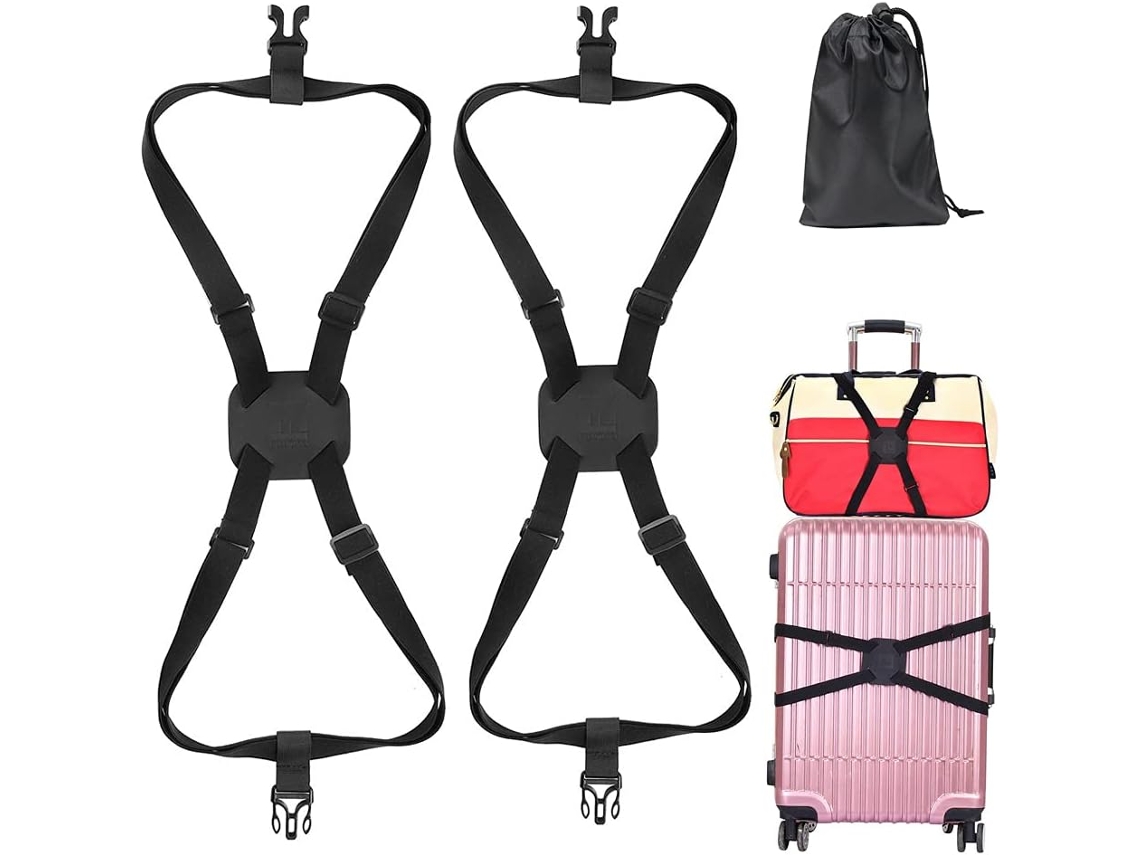 Conjunto De 2 Cintas Para Mala Viagem, Altamente Elásticas, Ajustáveis​​ Com Fivelas, H