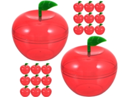 Conjunto De 20 Recipientes Plásticos Em Formato Maçã Da Homsfou, Ideais Para Doces E Festas De Natal, Além De Encontros