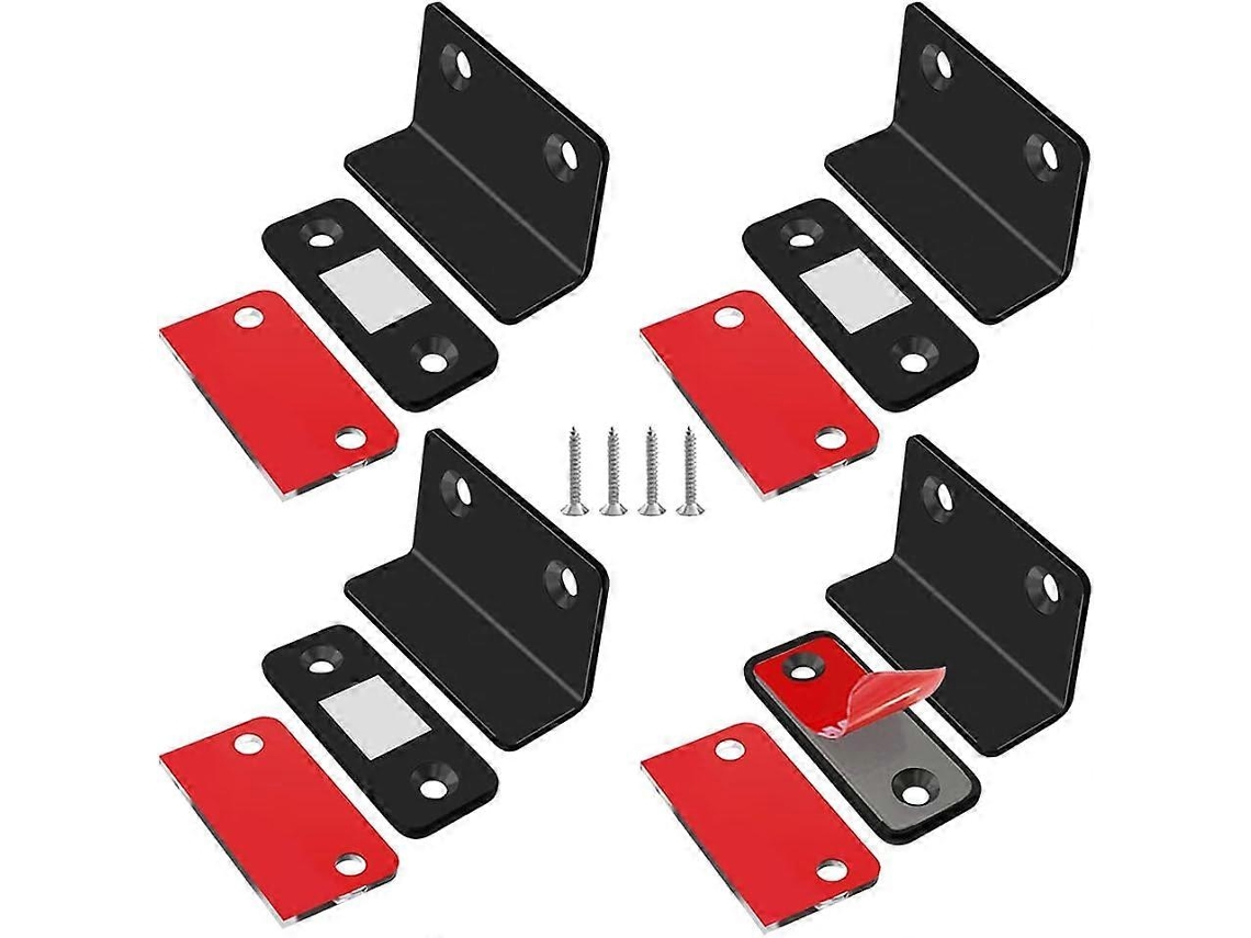Ímãs Magnéticos para cerraduras de armários, autoadesivos, forte magnetismo, negro