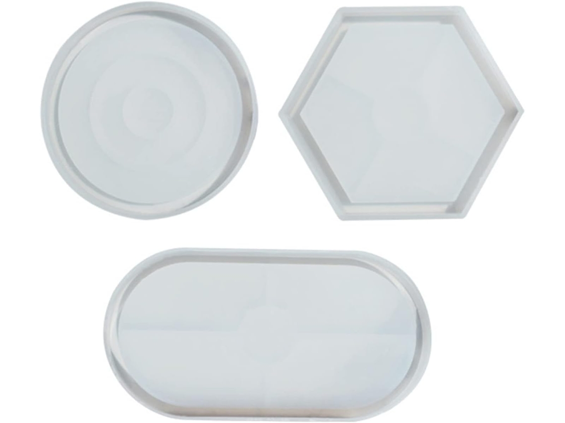 Conjunto de 3 Moldes de Silicone Redondos, Ovais e Hexagonais para Fazer Frutas. SFUSHOS