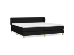 Cama com Molas/colchão 200x200 Cm Tecido Preto MAISON EXCLUSIVE