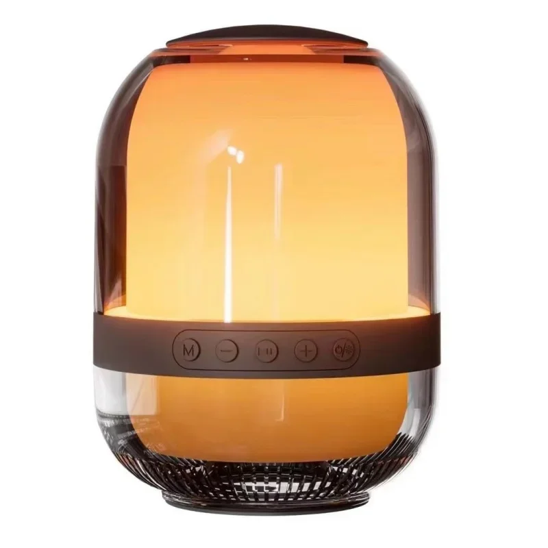 Mini Alto falante Bluetooth de Vidro Transparente com Som Surround Hifi Tws e Luz Ambiente. MDUG (preto)