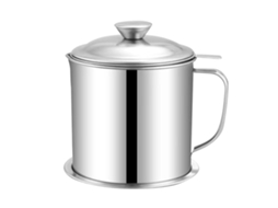 Recipiente de Óleo de Inox 201 com Coador 1.3l para Cozinha Armazenamento de Gordura S/MARCA