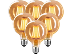 Luminária De Teto Led, 6 Unidades, Base E27, 4w, Para Sala, Quarto, Corredor, Cozinha Ou Escritório