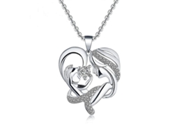Presentes De Dia Das Mães Para Mãe Colares De Coração Para Mulheres Com Nó Infinito E Diamante Plata