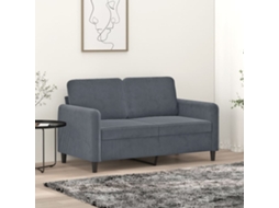 Vidaxl Sofá De 2 Lugares 120 Cm Veludo Cinza-escuro
