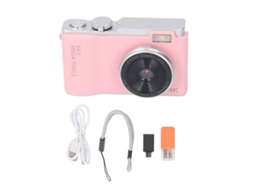 48mp 1080p Digital Camera 16x Digital Zoom 2.4inch Hd Display Front And Rear Dual Lens Type C Charging Point And Shoot Camera Pink LAXISCREED