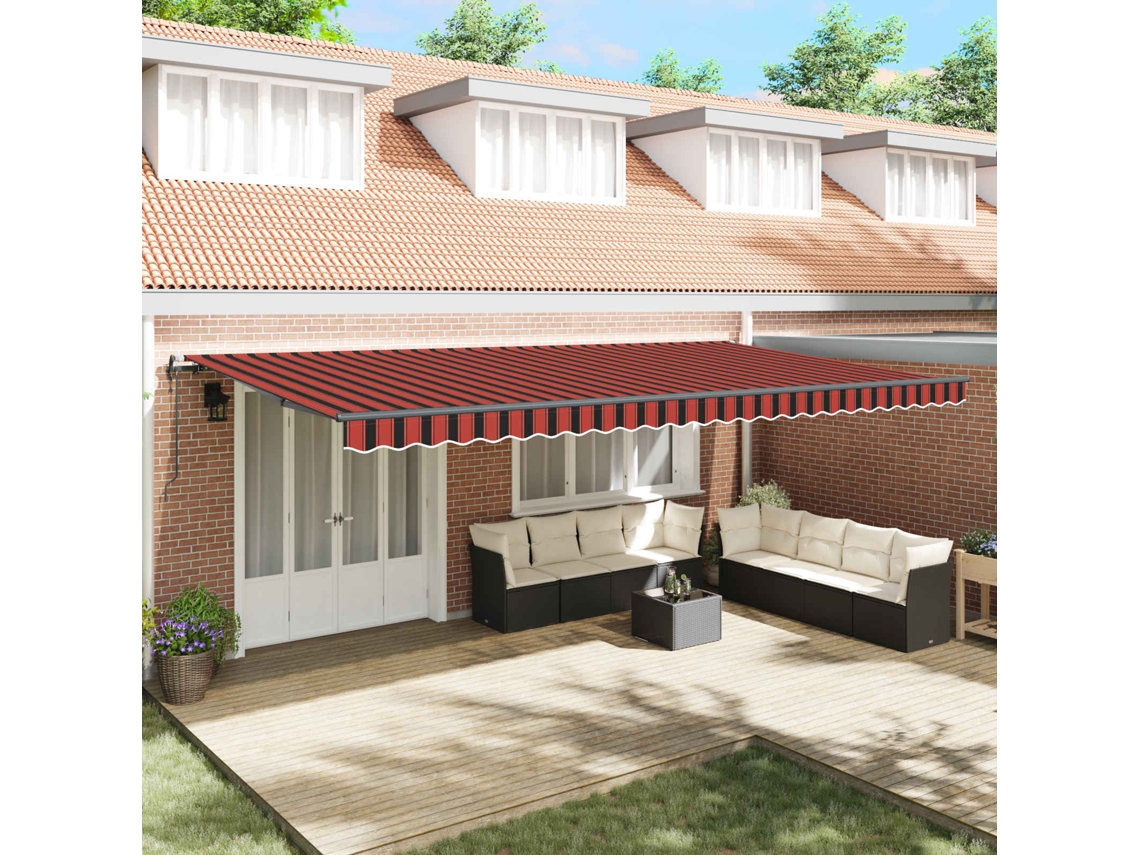 Vidaxl Toldo Retrátil Laranja E Castanho 600 × 300 Cm
