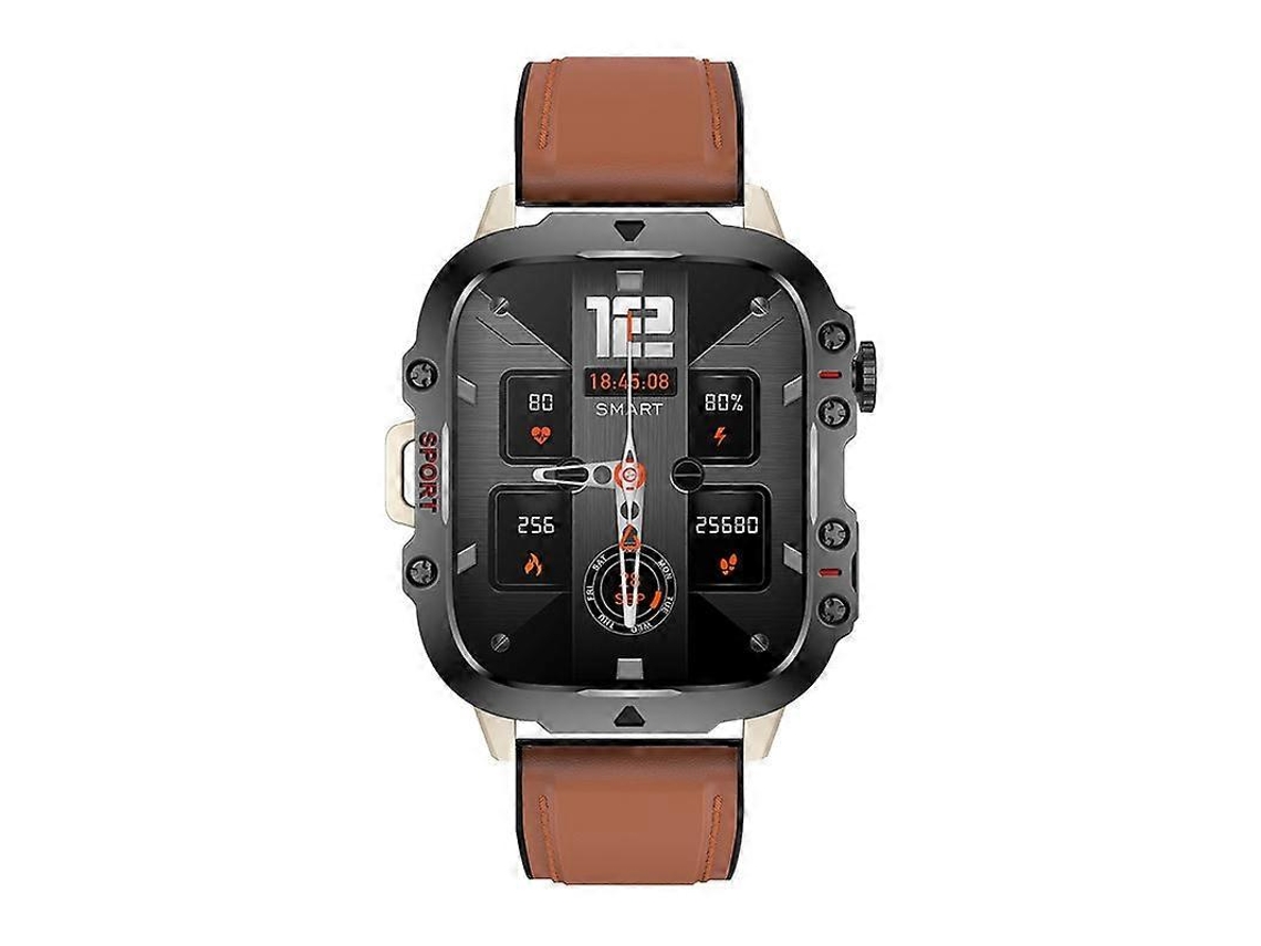 Relógio Inteligente Qx11 Com Tela Colorida De 1,96 Polegadas, Pulseira De Couro E Suporte Para Chamadas Bluetooth.