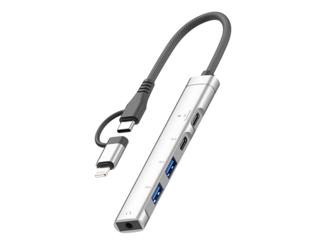 Adaptador Multifuncional Hb 039 Hub 5 Em 1, Interface Usb C / Tipo C De 8 Pinos