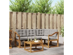 Vidaxl Conjunto De Sofás Para Exterior 5 Unid. Cinza Natural E Claro